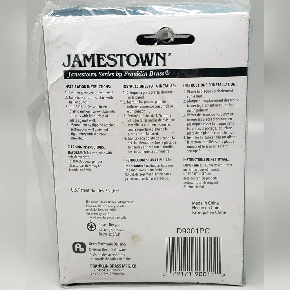 Jamestown Single Robe Hook - Silver